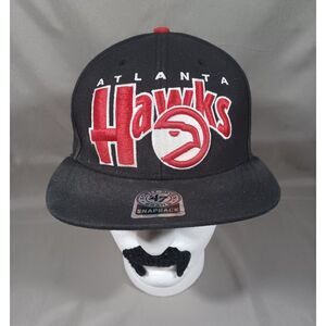 Atlanta Hawks Hat Cap Black Snap Back‎ Hardwood Classics Flat Bill 47 Brand